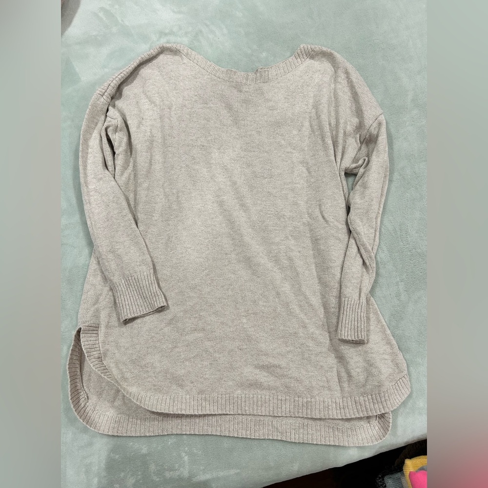 Old Navy Women’s XXL Pullover Knitted Sweater Beige Deep Scoop Neck